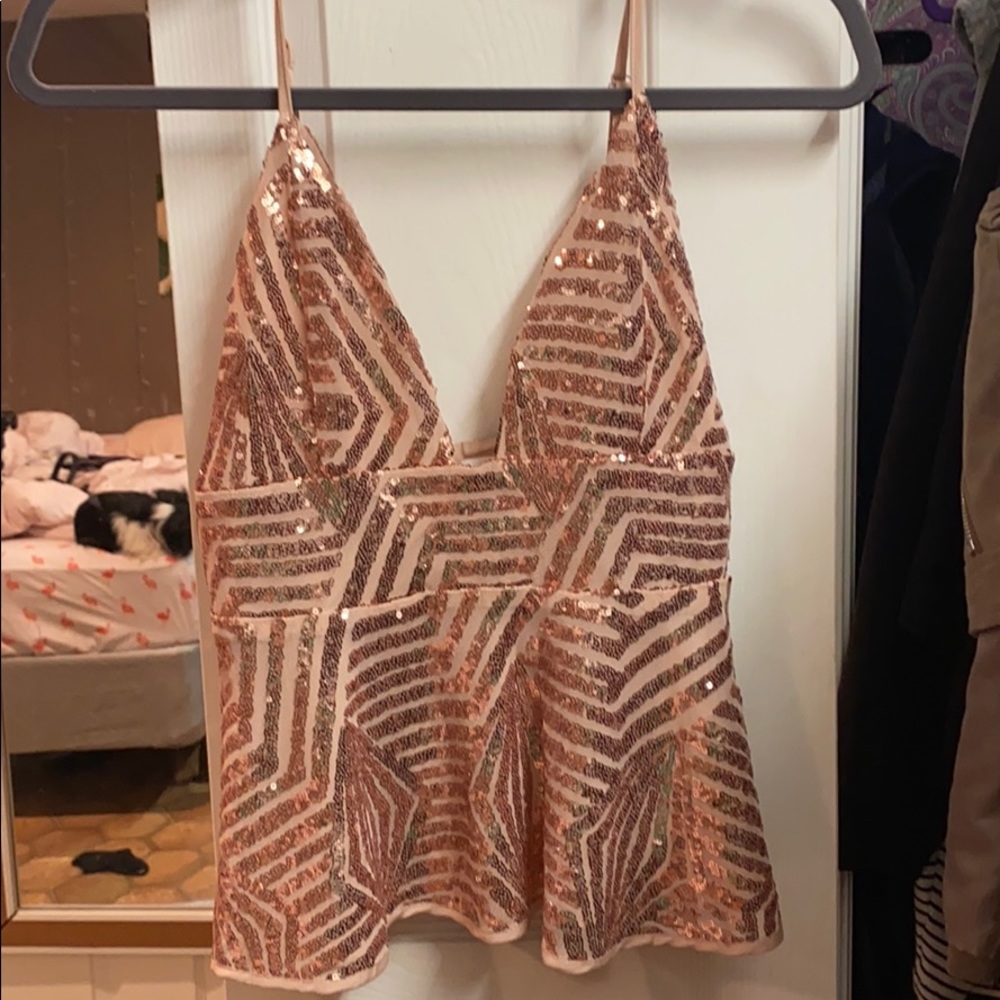 Sequin peplum top